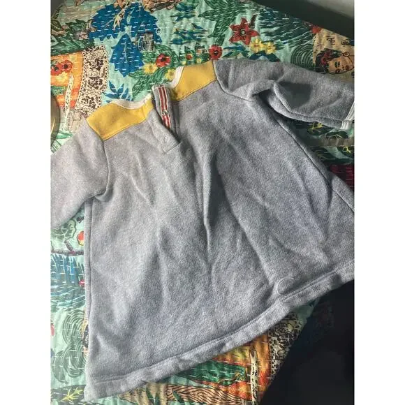 Petite Bateau ~ Sweet & Cosy ~ Sz 6 Months ~ Gray / Yellow Sweatshirt Dress - Picture 5 of 5